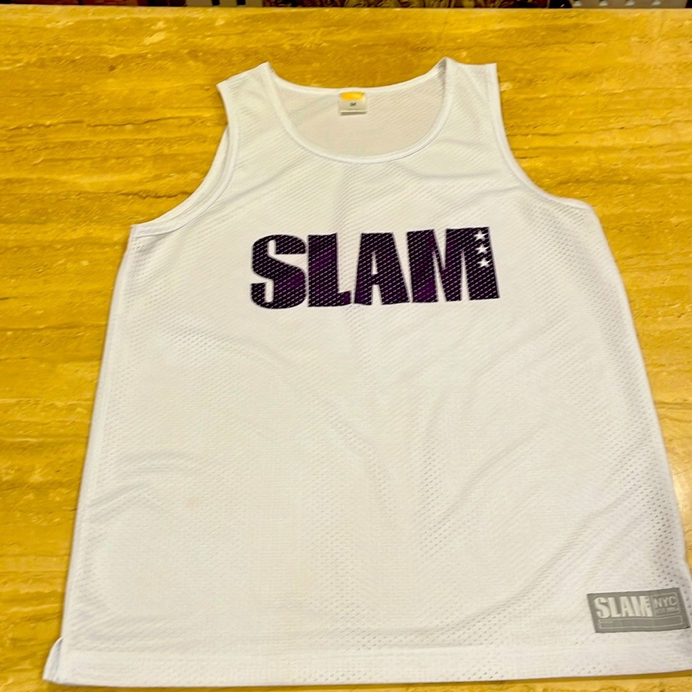 MEN’S FLAWLESS CONDITION SLAM MAGAZINE LOGO MESH BASKETBALL HEAVY TANK TOP.SZ.M